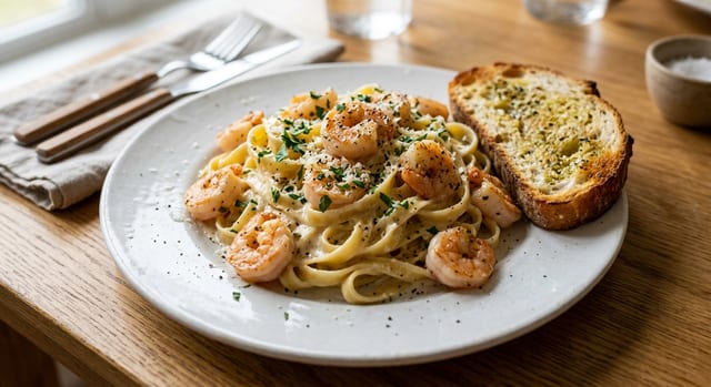 Shrimp Alfredo.